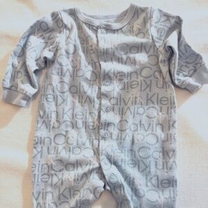 0-3 Month Calvin Klein Baby Boys Footed Coverall
